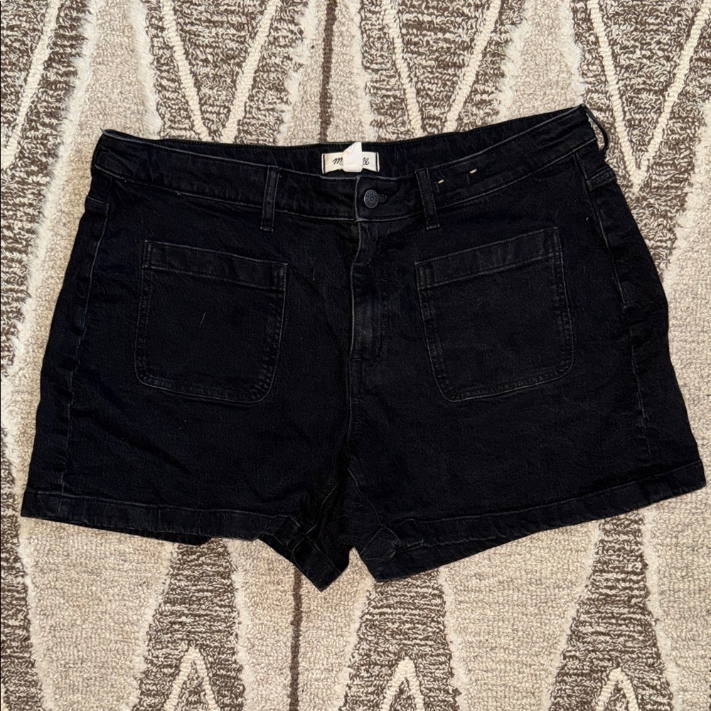 Madewell Black Stretch Denim Sailor Shorts - 16W